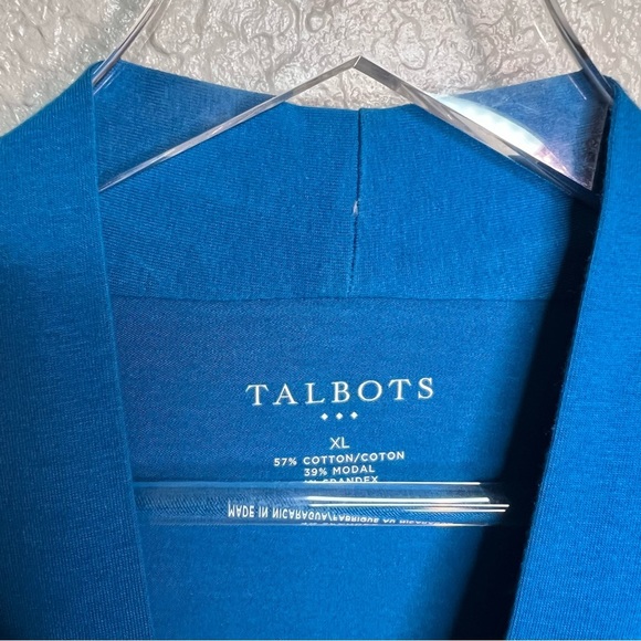 Talbots Long Sleeve V Neck Blue Top - Picture 5 of 6